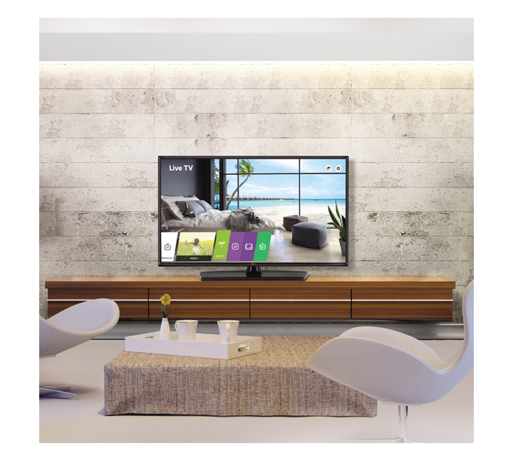 Essential Hotel TV with Commercial Grade Stand