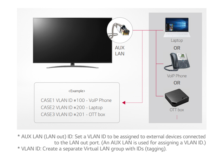 LAN out with VLAN (Virtual LAN) ID