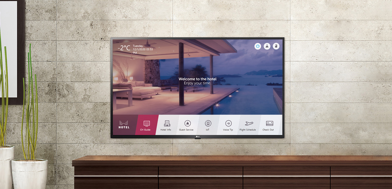 4K UHD Hospitality TV with Pro:Centric Direct and Quick Menu Solutions