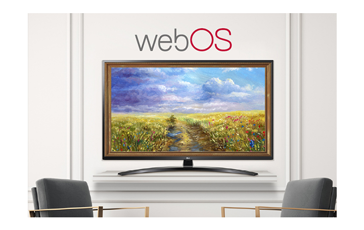 A TV is screening an art piece with Gallery Mode based on webOS 5.0.