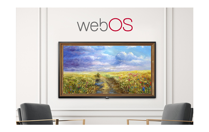 A TV is screening an art piece with Gallery Mode based on webOS 5.0.