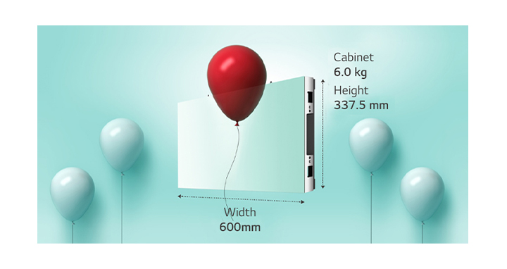 Shows that the cabinet is light with a balloon.