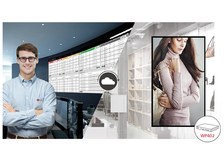 LG employees are remotely monitoring LG digital signage installed in other locations using a cloud-based LG monitoring solution.