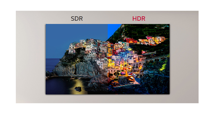Compared to SDR, HDR shows more vivid colors and has an excellent contrast ratio.