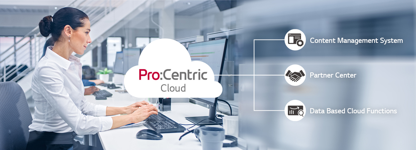 The woman is working through Pro:Centric Cloud.