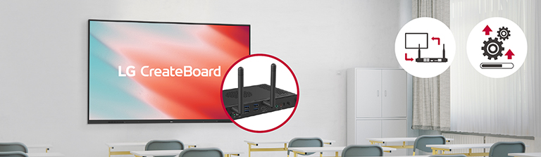 Easy updates and computing performance can be performed by installing LG OPS Player on the LG CreateBoard.