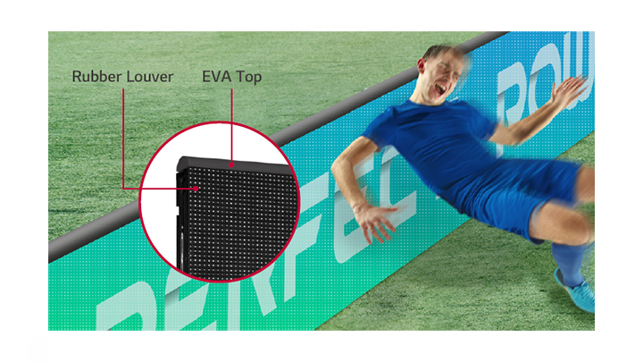 The GPEJ series installed on the stadium’s field consist of rubber louvers and an EVA top, so the players are prevented from getting seriously injured even if they hit the LED.