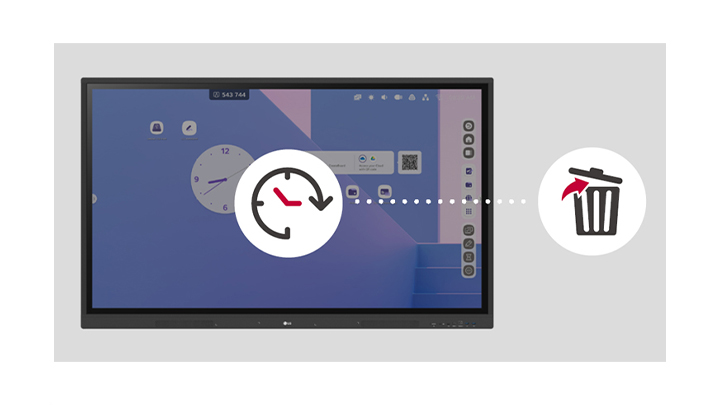 The LG CreateBoard can be set to automatically delete files after a specific period of time.