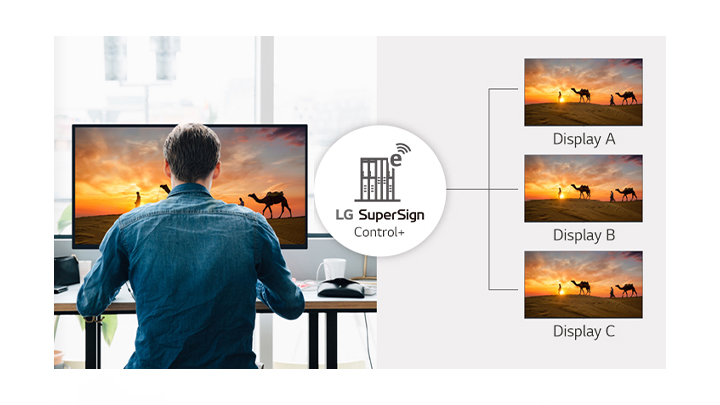 Conveniently manage a variety of displays using LG SuperSign Control+.