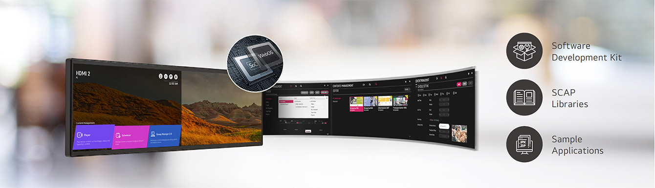 Several tasks that can be done through the LG webOS smart platform are arranged in the BH7N screen.