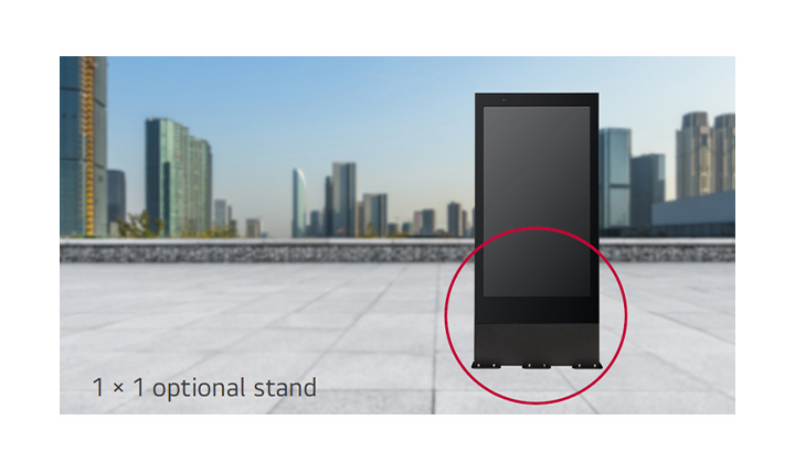 The optional stand allows for the panel to be installed freely.