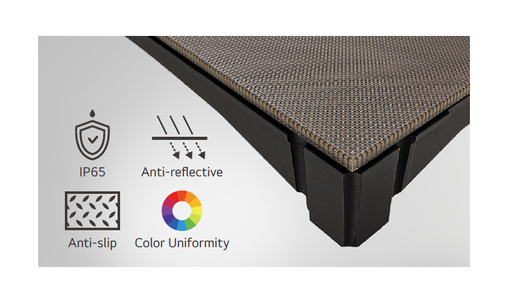 LFCM is developed with an anti-slip and anti-reflective surface with IP65 protection, and features color uniformity in terms of its visual performance.
