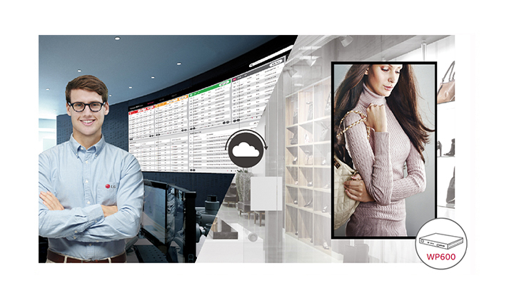 LG employees are remotely monitoring LG digital signage installed in other locations using a cloud-based LG monitoring solution.