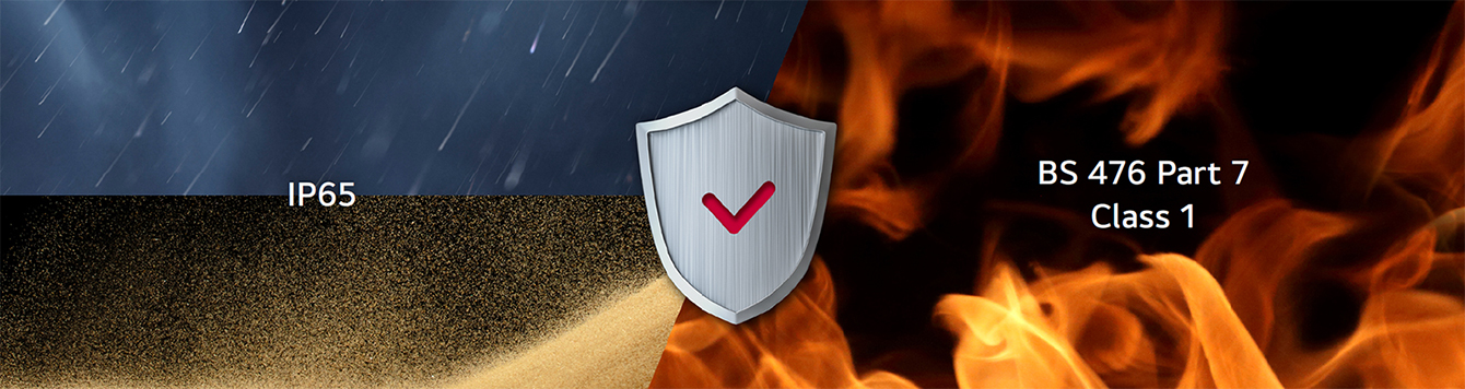 The GSCF series is resistant to fire, water, and dust.