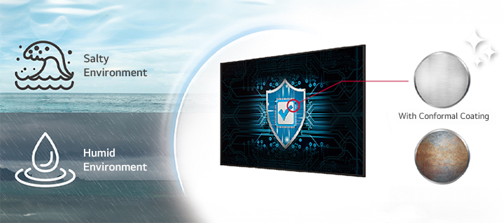 The UV5N-E has conformal coating to protect the display even in salty or humid environments.